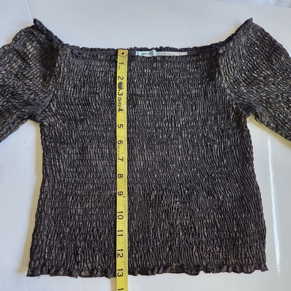 Elegant Black Off-Shoulder Smocked Sweater - Picture 6 of 9